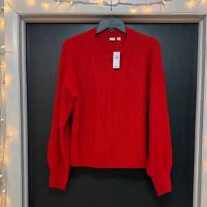 GAP Vibrant Red Crew Neck Sweater